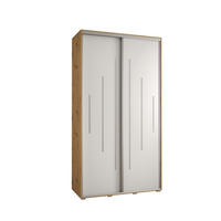 SCHWEBETÜRENSCHRANK 235,2/130/45 2-türig - Silberfarben/Weiß, Holz/Metall (130/235/45cm) - Abiks Möbel