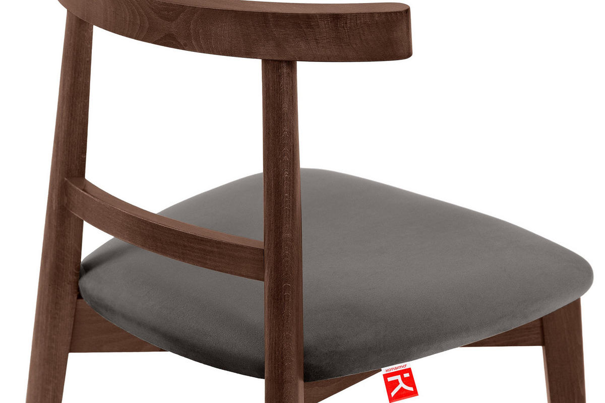 ESSTISCHSTÜHLE LILIO 2 St Vintage, Grau / mittelbraun - Braun/Grau, Holz/Textil (47/76/45cm) - KONSIMO®