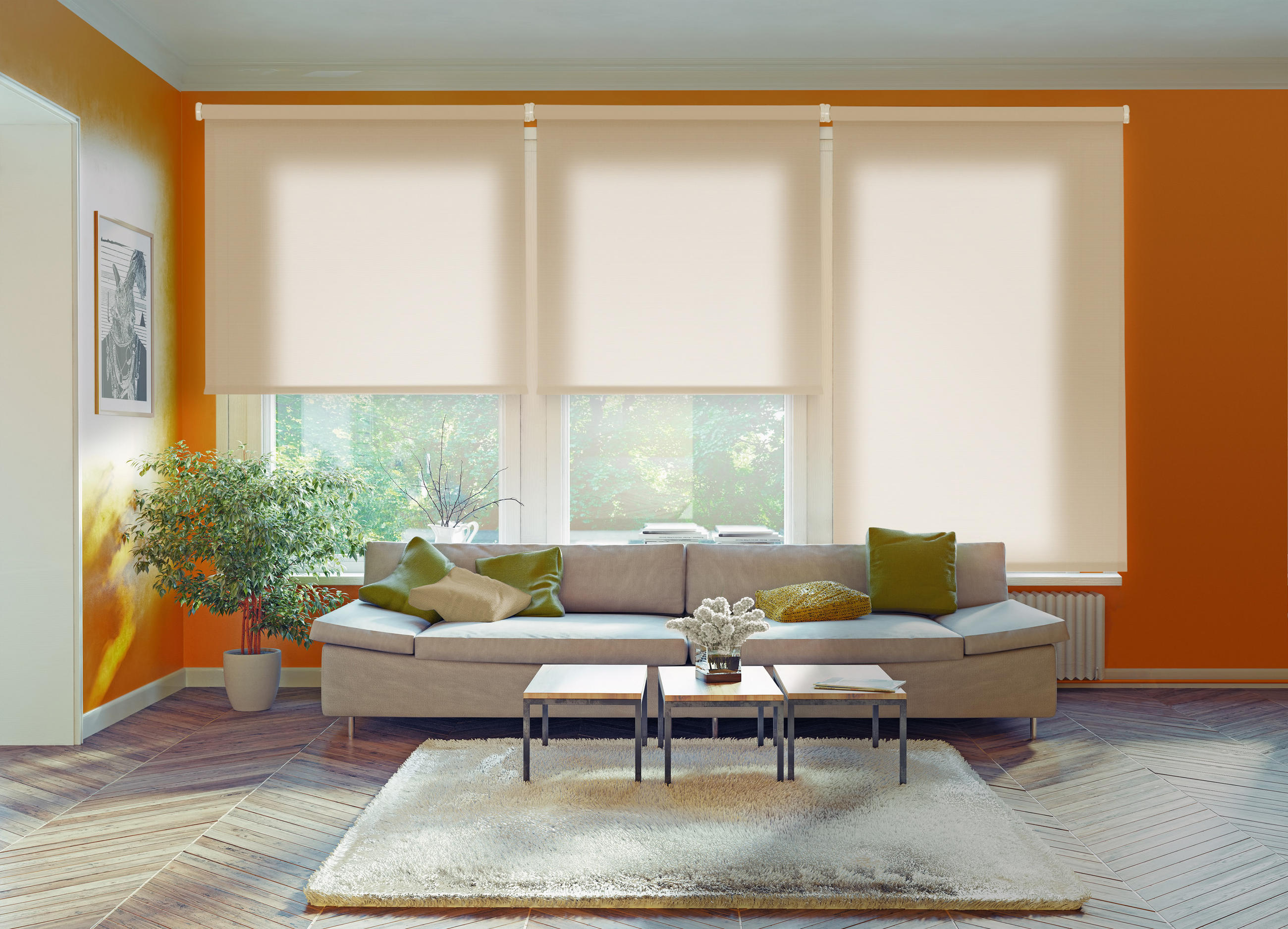 SEITENZUGROLLO lichtdurchlässig Ecofuture (100% Recyceltes Polyester) - Beige, Textil (165/250/250cm) - VIEWTEX