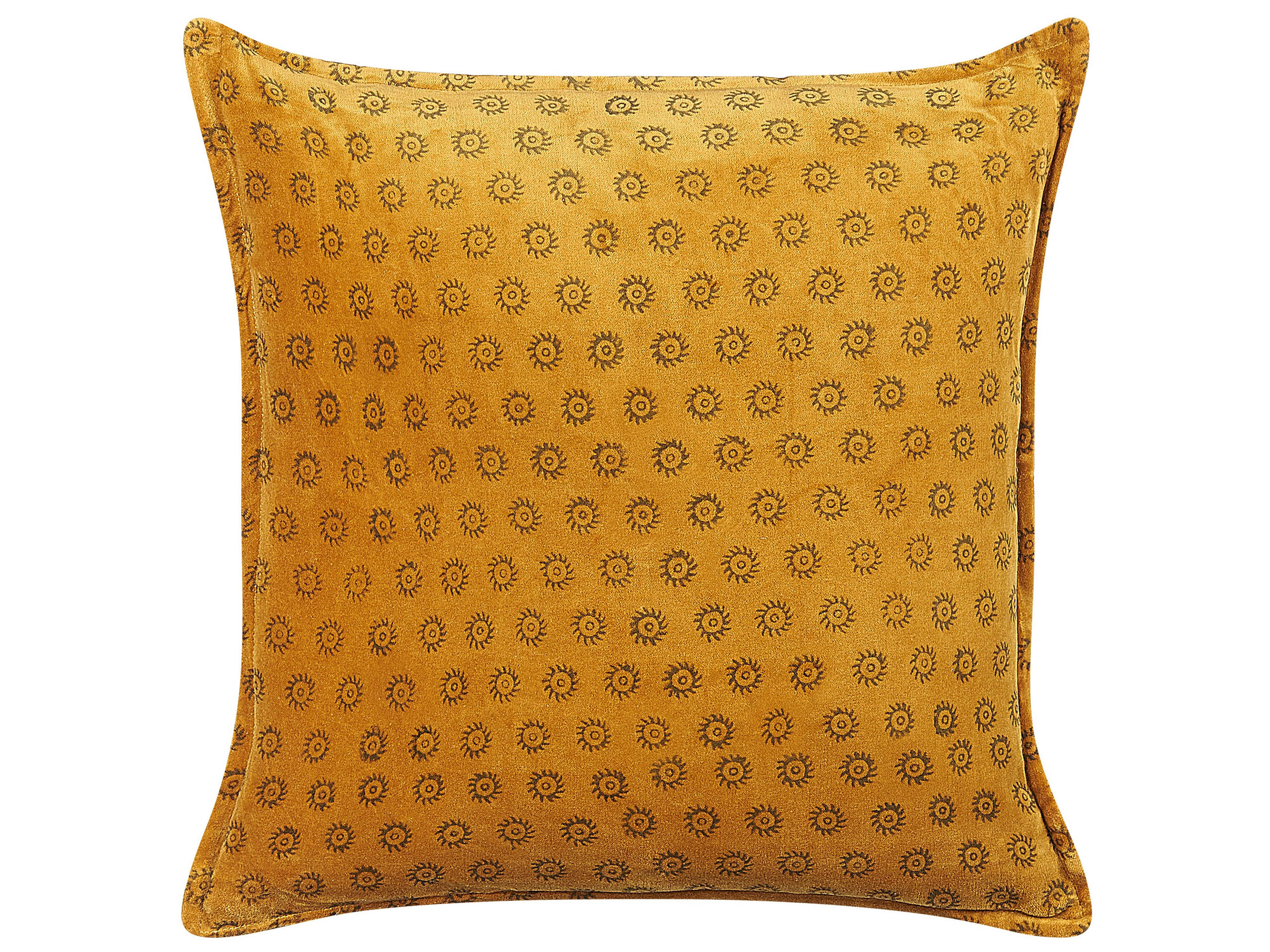 SAMTKISSEN Senfgelb 45/45 cm Rapis - Dunkelgelb, Textil (45/45cm) - Beliani