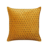 SAMTKISSEN Senfgelb 45/45 cm Rapis - Dunkelgelb, Textil (45/45cm) - Beliani