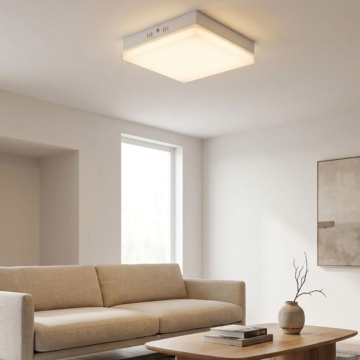 LED DECKENLEUCHTE MERULA Aluminium Weiß - Weiß, Metall (18/18/4.5cm) - Globo Lighting