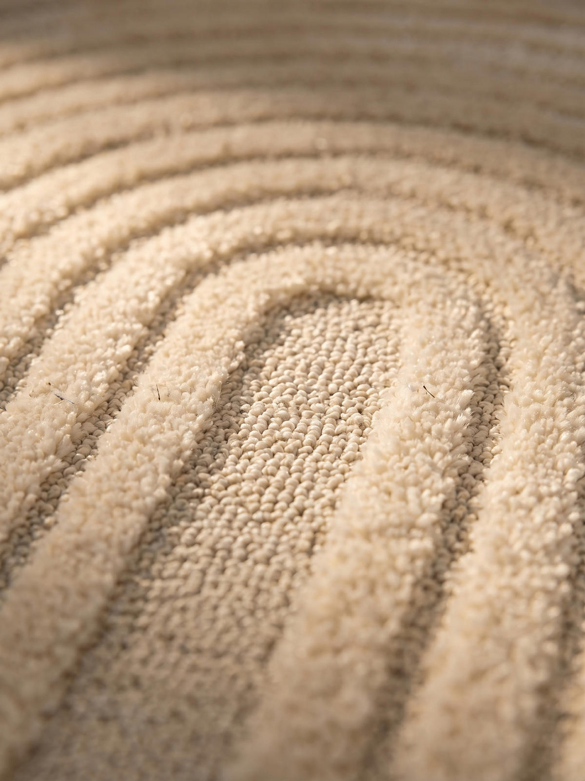 TEPPICH Wohnzimmer Hoch-Tief 3D-Effekt Organische Bögen mit 3D-Effekt OEKO-TEX 3D-Relief Boho Creme 60x110 – RIGI - Creme, Textil (60/110cm) - KADIMA DESIGN