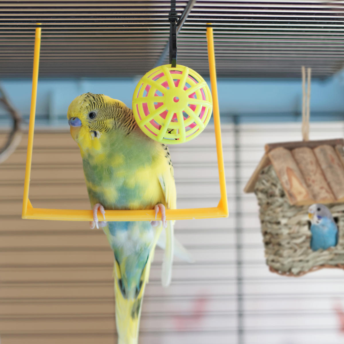 VOGELHAUS - Multicolor, Holz/Textil (13.5/20/16cm) - Relaxdays