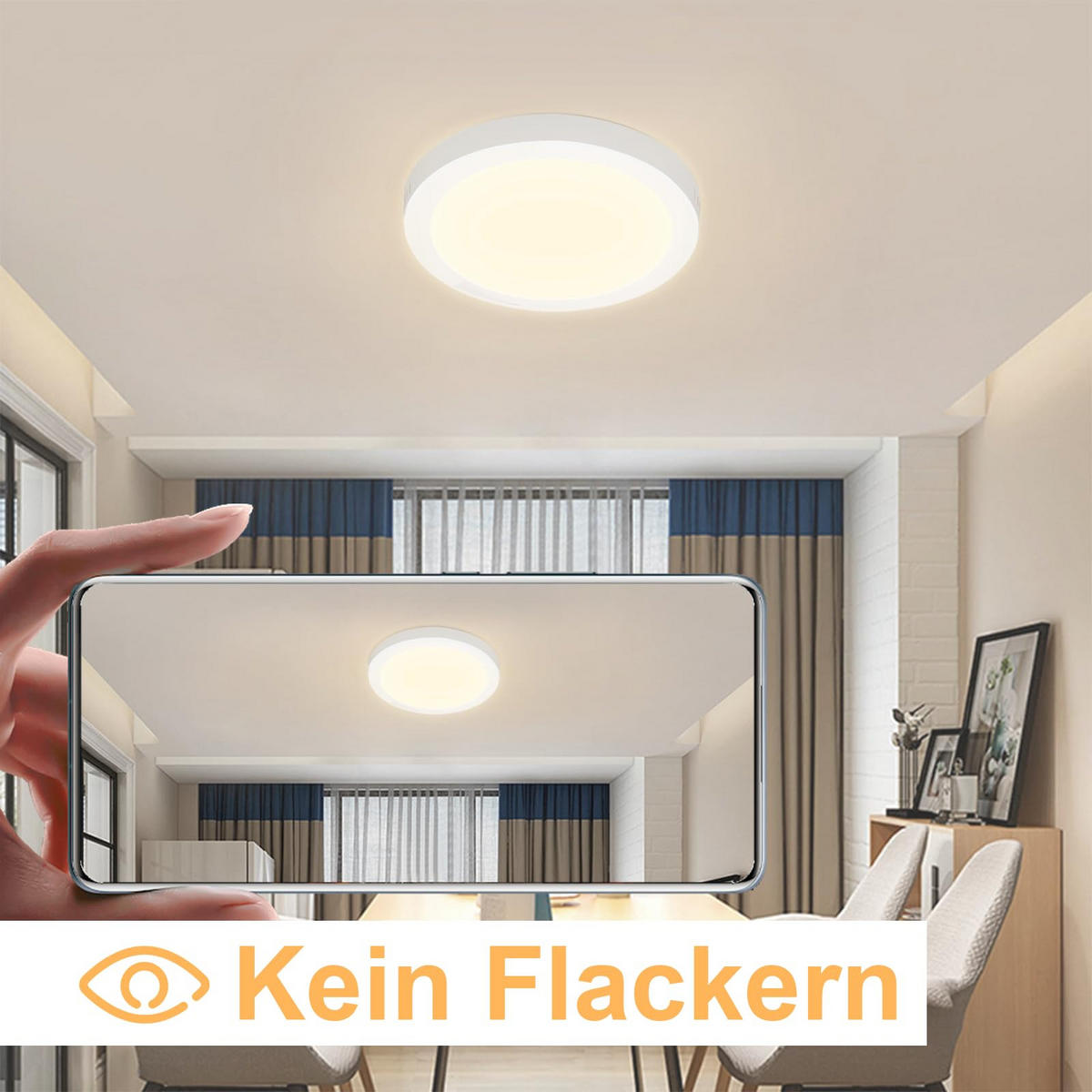 LED-DECKENLEUCHTE Finnj 23/3/23 cm （2er-set） - Weiß, Kunststoff (23/23/3cm) - ZMH