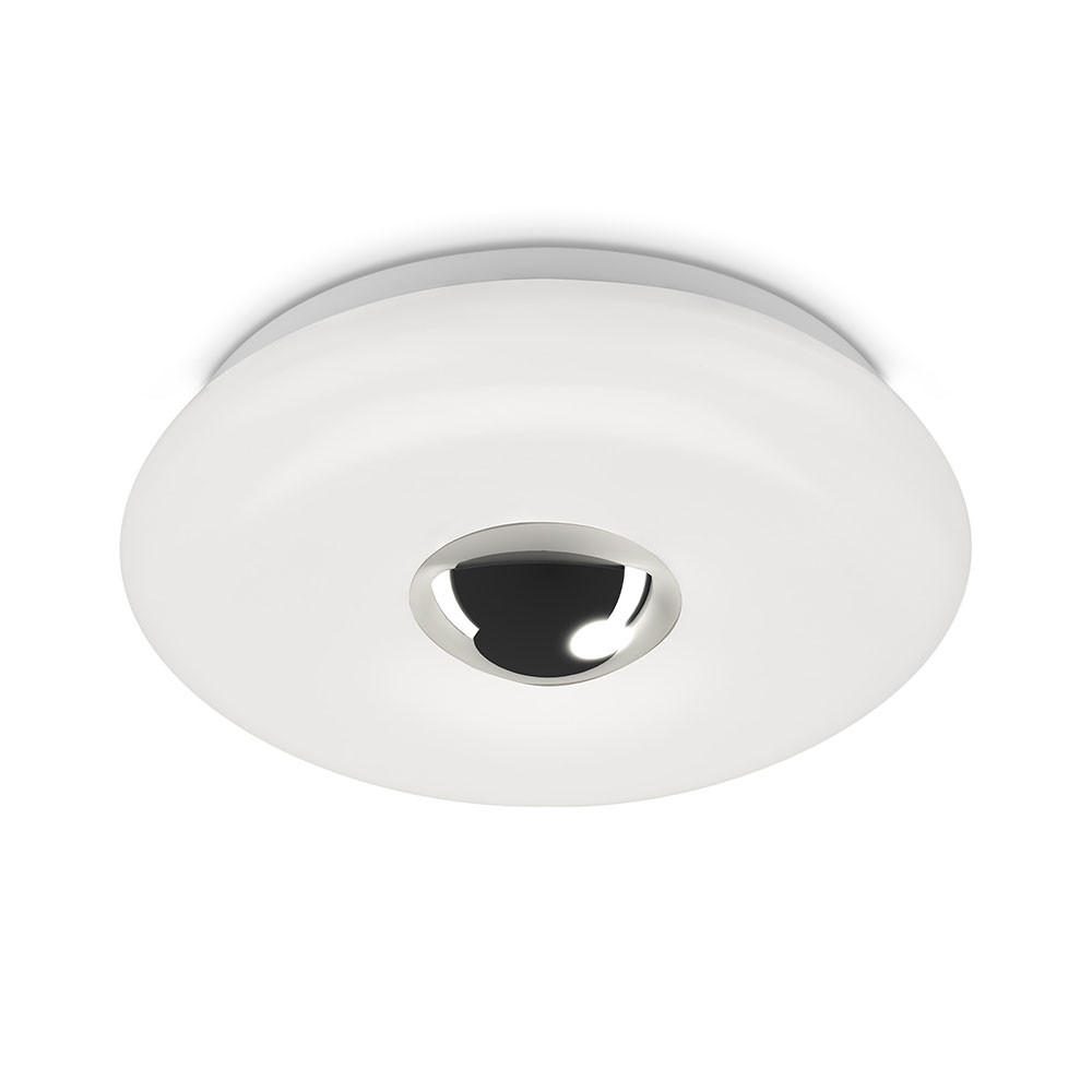 LED DECKENLEUCHTE Chrom Opal - Weiß, Metall (29/29/8cm) - Briloner