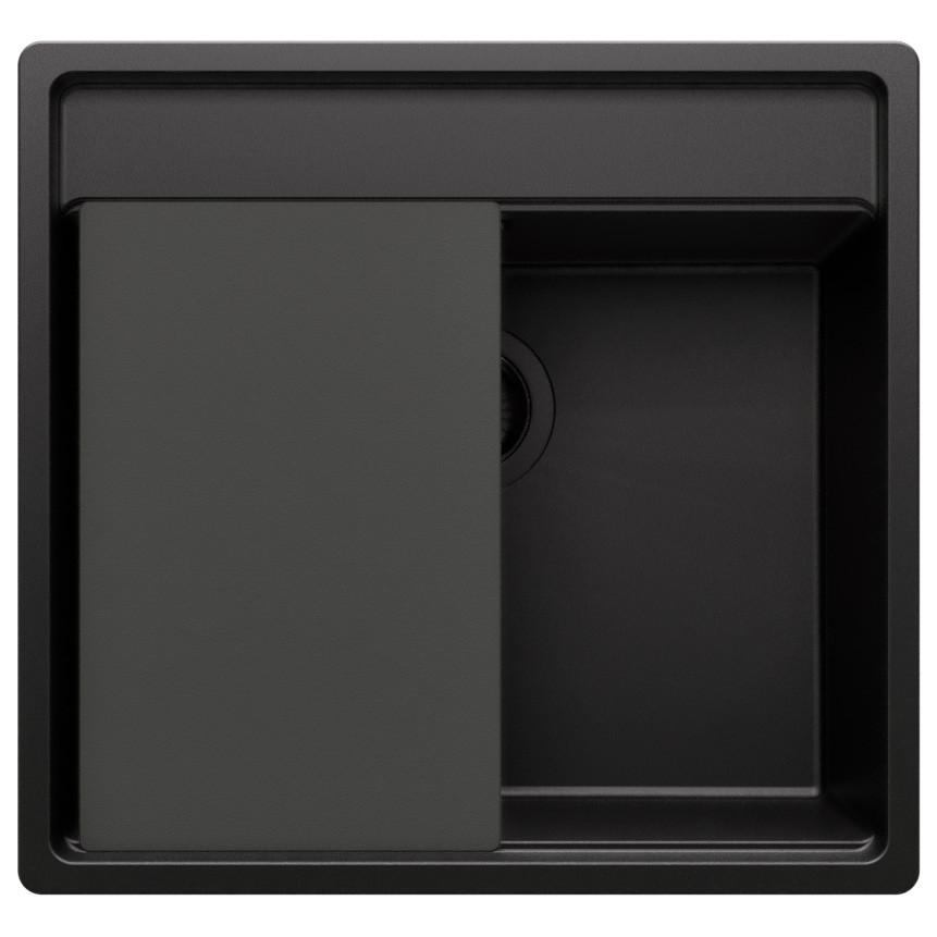 UNTERBAUSPÜLE GRANIT Bergen, 2-er set Alles Schwarz 56/53 cm 1 Becken + Ablauf-Set + Schneidebrett ab 60er Unterschrank - Schwarz, Kunststoff (56/20/53cm) - Primagran