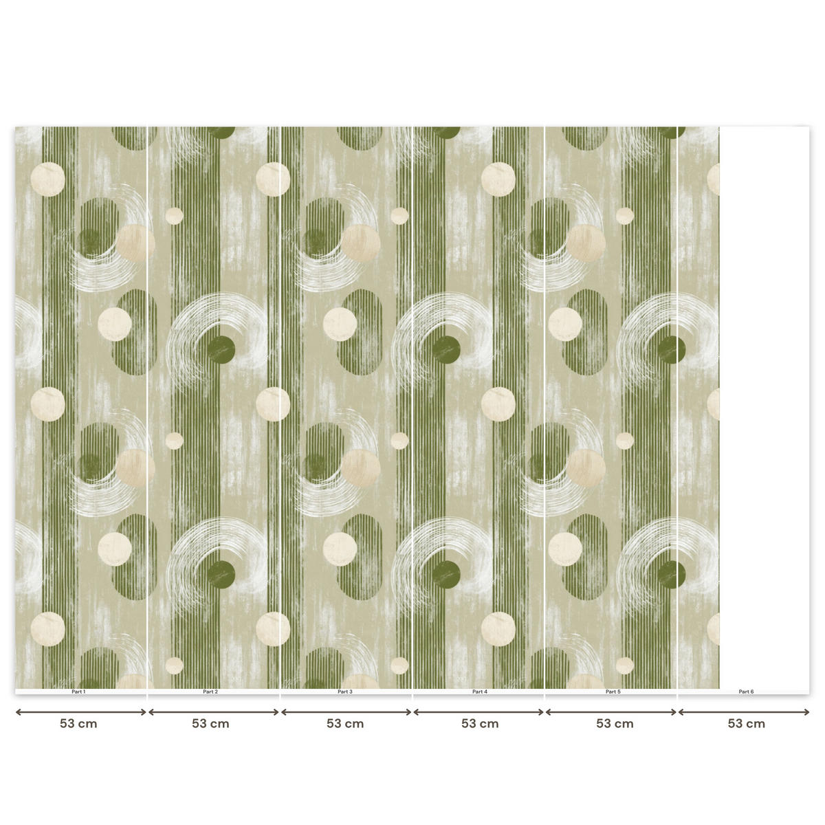 TAPETE - Künstlerisch - Modern - Grün - 280x220 cm - Olivgrün, Papier (280/220cm) - OnlyWow