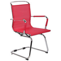 SCHWINGSTUHL Netzstoff rot - Chromfarben/Rot, Textil/Metall (58/94/48cm) - CLP