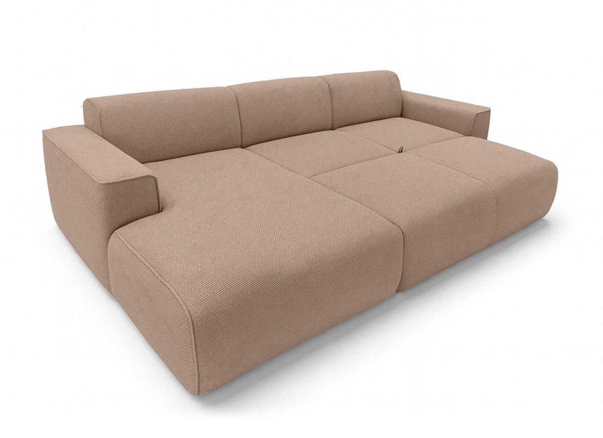 ECKSOFA L Form Ruyam Beige 310/165/78 cm – Schlaffunktion Links - Beige/Schwarz, Kunststoff/Textil (170/310cm) - AX Living
