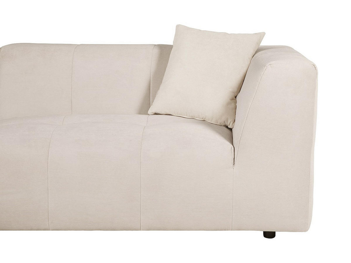 ECKSOFA - Ecke links - Feincord - Beige - NAEMIA - Beige, Textil (272/161cm) - Vente-Unique