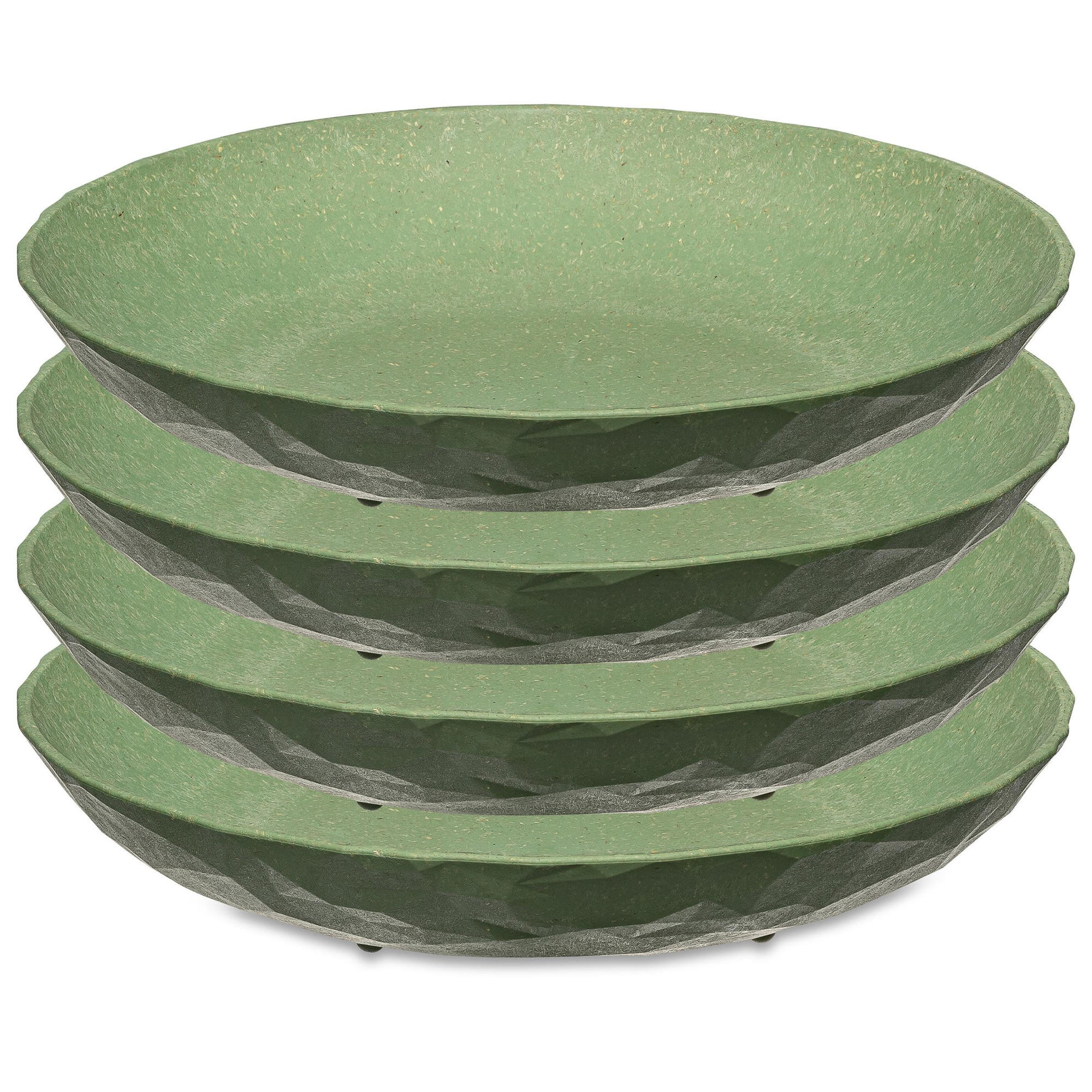 TELLER Club Nature leaf green 22/22/3,5 cm - Grün, Kunststoff (22/3.5/22cm) - KOZIOL