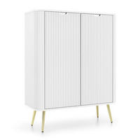KOMMODE Weiß Zoja Hoch Gefräst K103 Goldene Griffe - Weiß, Holzwerkstoff (103/129/39cm) - Sepro Meble