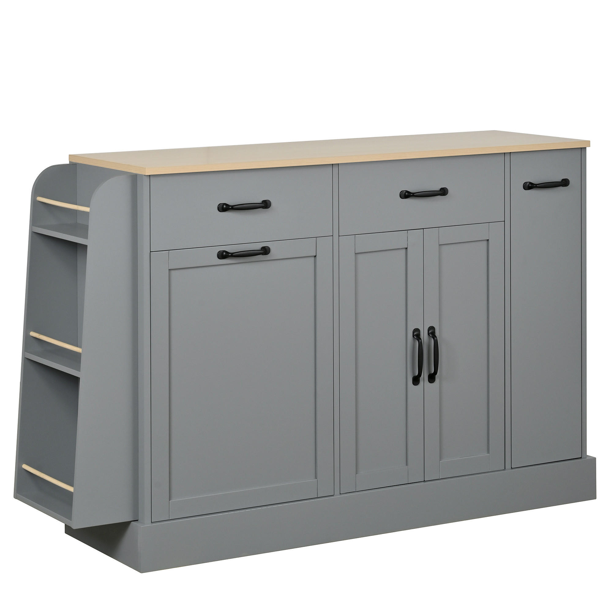 SIDEBOARD 133,5/40/86 cm grau aus MDF mit Ablagefächern - Grau, Holzwerkstoff (40/86/133.5cm) - OKWISH
