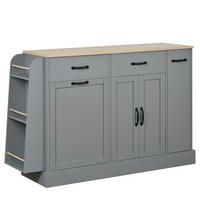 SIDEBOARD 133,5/40/86 cm grau aus MDF mit Ablagefächern - Grau, Holzwerkstoff (40/86/133.5cm) - OKWISH