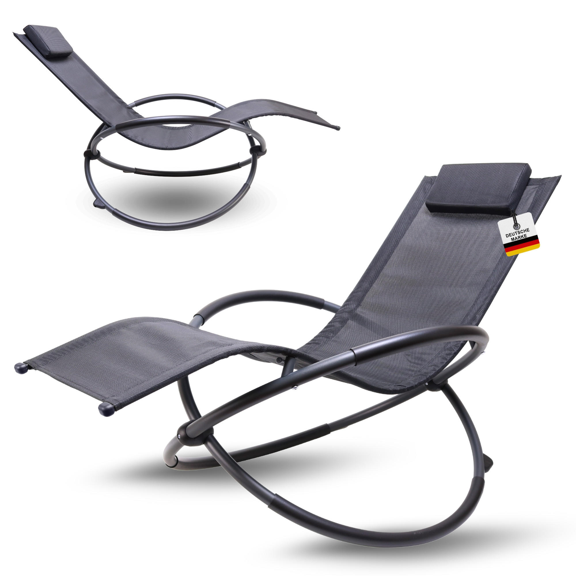 SCHWUNGLIEGE X-Form - Anthrazit, Metall (74/82/166cm) - Albatros