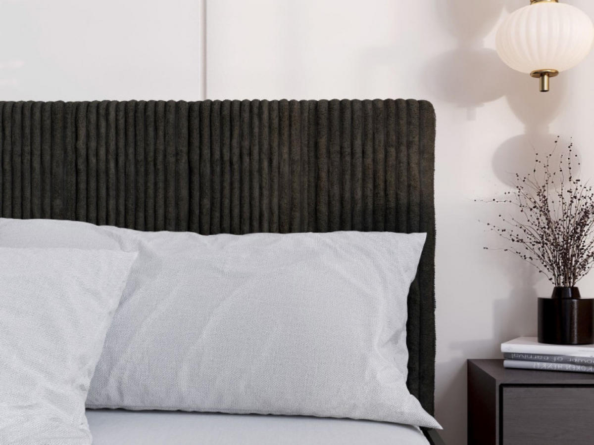 BETT Schwarz STYLE Modern Gepolsterter Kopfteil 160x200 cm - Schwarz/Weiß, Textil (160/200cm) - Sepro Meble