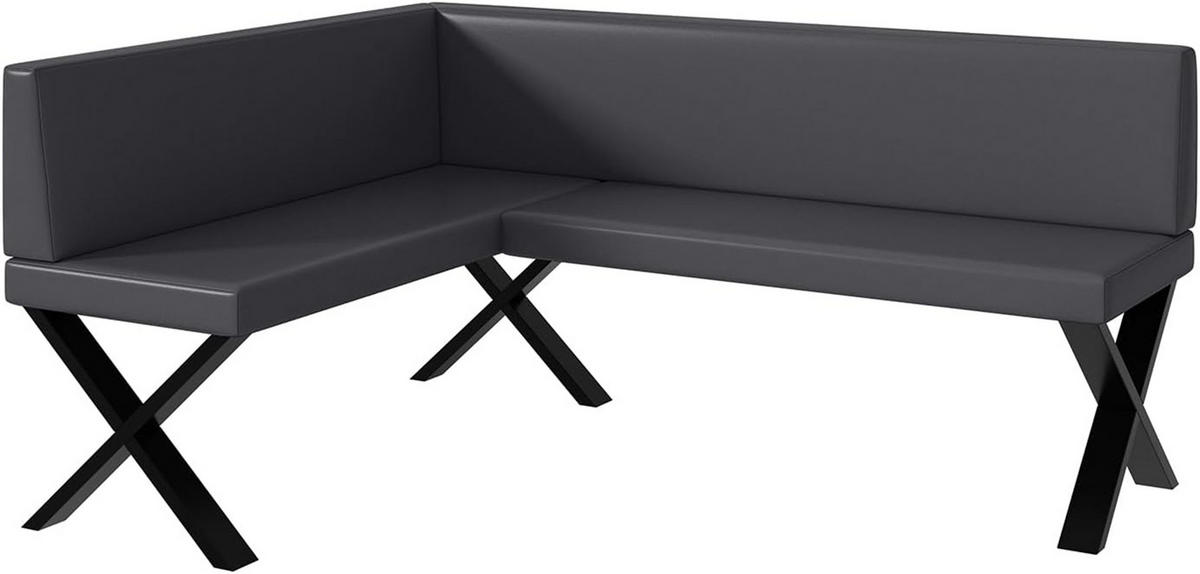 ECKBANK TONI_X - Grau, Leder (128/168cm) - Meblini