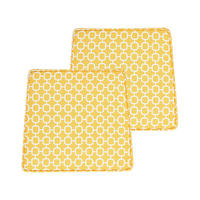 GARTENSTUHLKISSEN 2er-Set Gelb 37/34 cm Terni - Gelb/Weiß, Textil (37/5/34cm) - Beliani