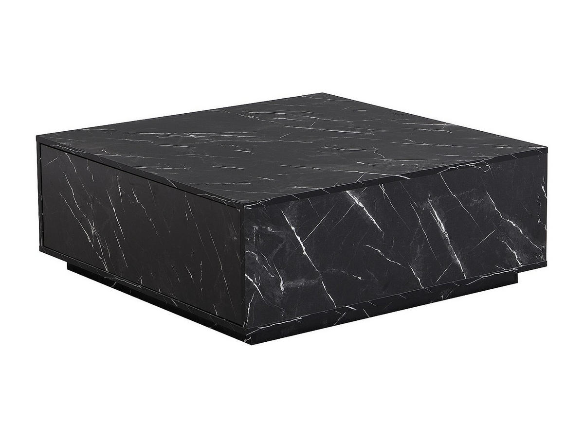 COUCHTISCH mit 2 Schubladen - MDF - Marmor-Optik Schwarz - ANTRIM - Schwarz, Holz (90/90/35cm) - Pascal Morabito