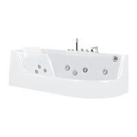 WHIRLPOOL Eckwanne mit Hydromassage - 1 Person - 263 L - Ecke Links - Weiß - ARIA - Weiß, Glas (170/57/80cm) - Vente-Unique