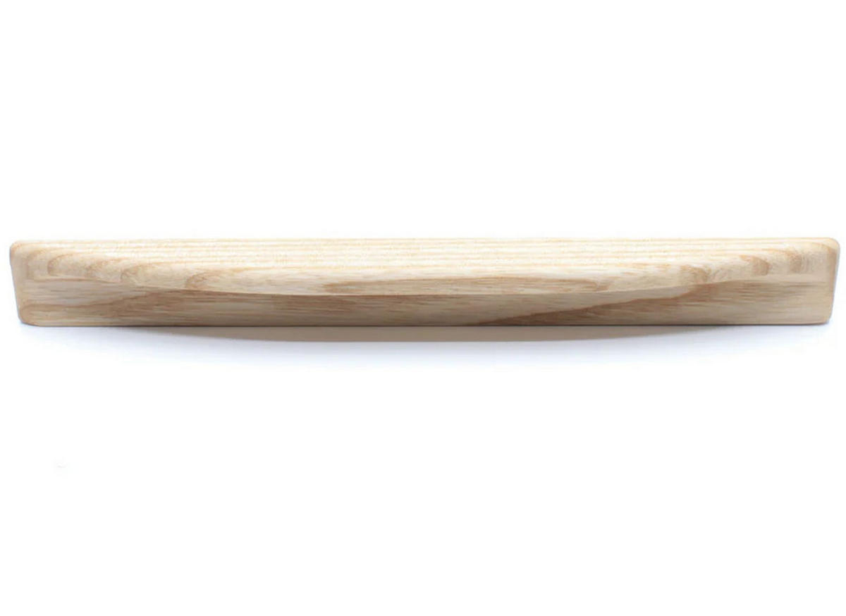 GRIFFLEISTE BA 96mm, Möbelgriff Esche massiv, Schubladengriff Küche - Edelstahlfarben, Metall (2.5/2/11.8cm)