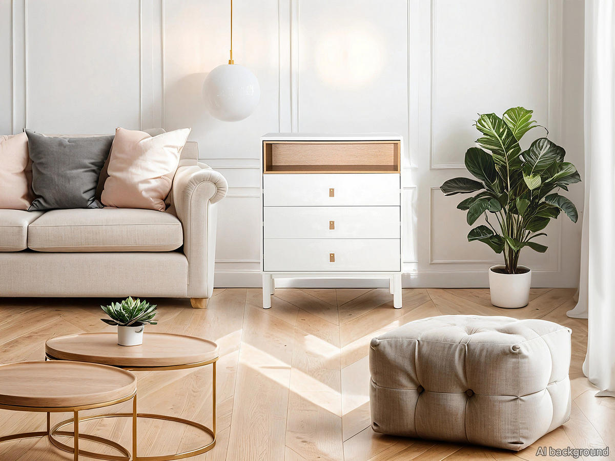 KOMMODE - Breite 80 cm - Braun/Weiß, Holz/Holzwerkstoff (80/100/40cm) - home24