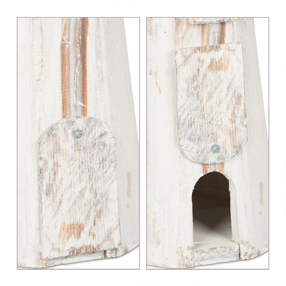 DEKO Vogelhaus - Weiß, Holz (13.5/32/13.5cm) - Relaxdays