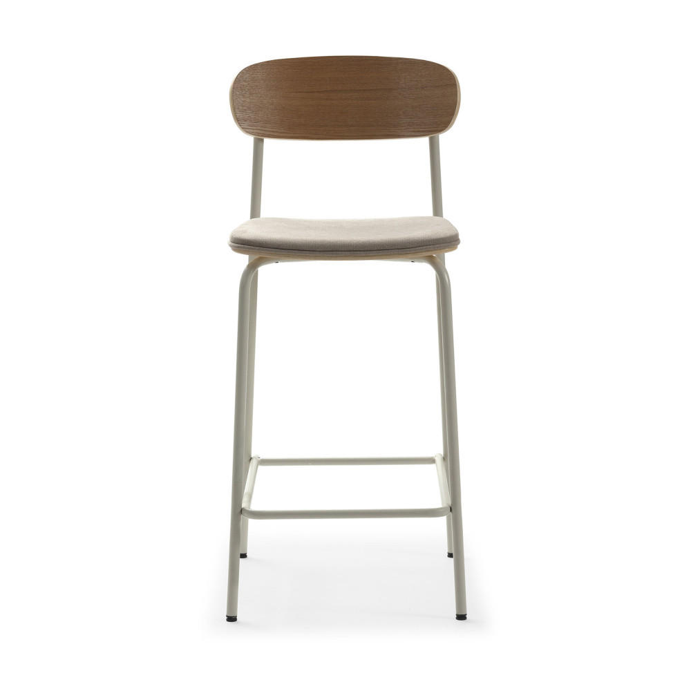 BARHOCKER (Set aus 2) aus Stoff mit schwarzen Metallbeinen - adriana 42/48/66 cm - Beige, Textil (48/66/42cm) - Drawer