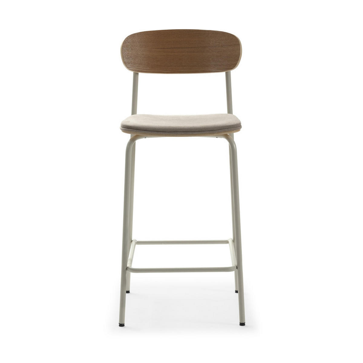 BARHOCKER (Set aus 2) aus Stoff mit schwarzen Metallbeinen - adriana 42/48/66 cm - Beige, Textil (48/66/42cm) - Drawer