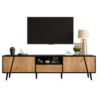 TV-ELEMENT mit 2 Türen und Schublade 180 x 40 x 46 cm Schwarz/Natural - Schwarz, Holzwerkstoff (40/46/180cm) - Beauniv
