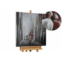 ÖLGEMÄLDE 80/80 cm - Schwarz/Grau, Holz/Textil (1.6/80cm) - KUNSTLOFT