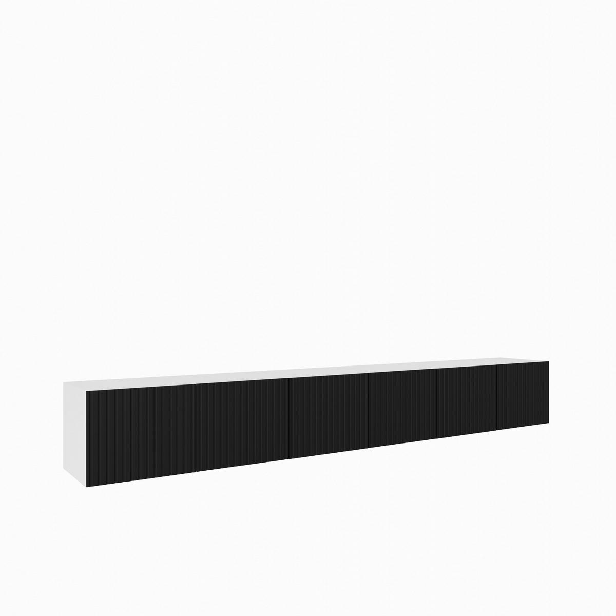 LOWBOARD LIVO 300/41/40 cm, Hängender TV-Schrank Weiß / Schwarz - Schwarz/Weiß, Holzwerkstoff (300/41/40cm) - MASSENO