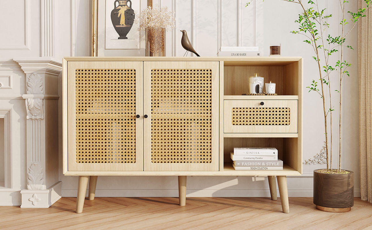 SIDEBOARD Eichenholzoptik 120/40/80 cm - Hellbraun, Holzwerkstoff (40/80/120cm) - Urban Meuble