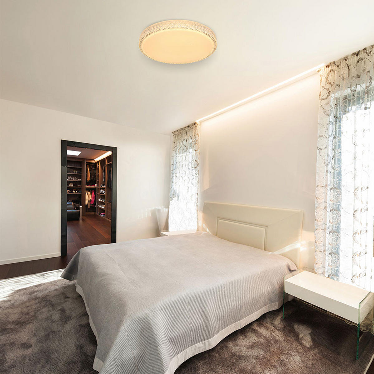 LED DECKENLEUCHTE Metall Acryl Weiß - Weiß, Metall (60/60/11cm) - Globo Lighting