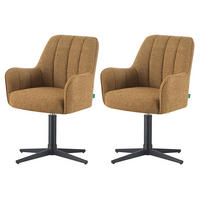 ESSZIMMERSTUHL THOMAS-ROMY 2er-Set 360°drehbar - Currygelb, Textil (58/87/62cm) - DUBI Möbel
