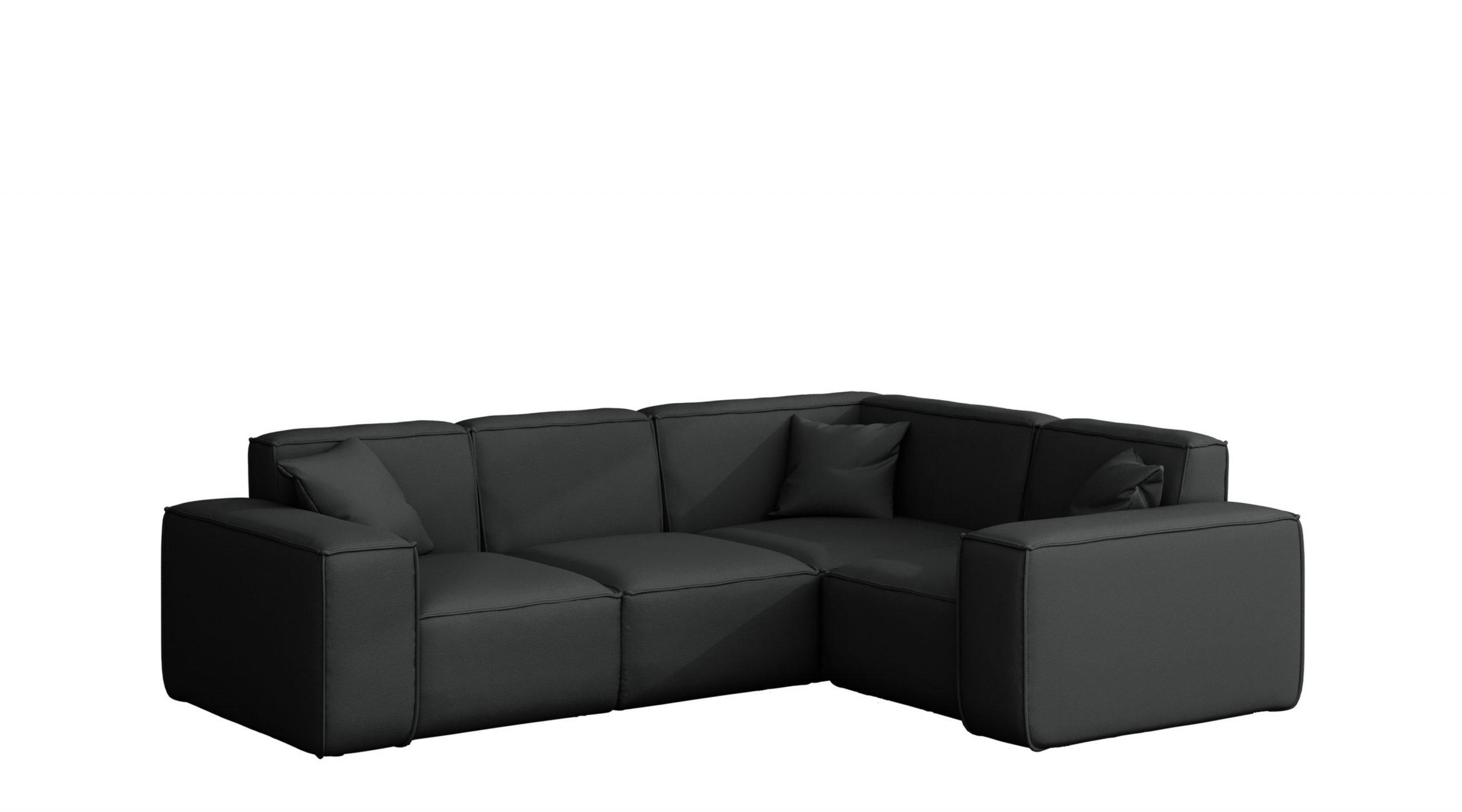 GARTENECKSOFA L-form MALIBU Stoff Odyssey Schwarz Rechts - Schwarz, Holz (246/73/181cm) - Kaiser Möbel