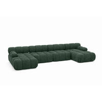 ECKSOFA U-Form XL, Stoff Bouclé Abriamo, Dunkelgrün, Selia U XL - Dunkelgrün, Holz (380/70/160cm) - Kaiser Möbel