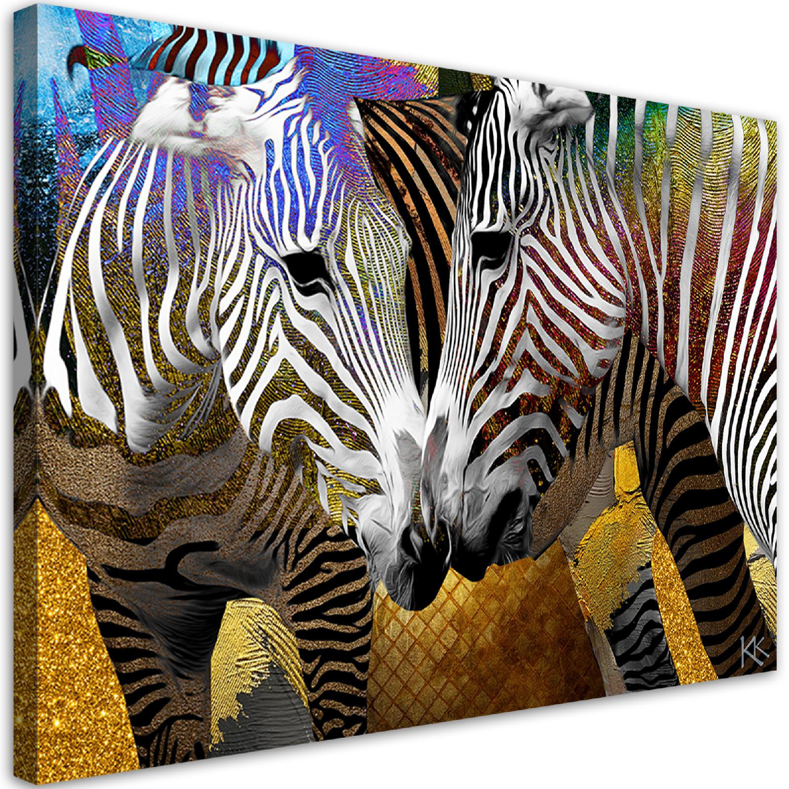 WANDBILD abstrakte zebra tier - Schwarz, Textil (60/40cm) - Feeby