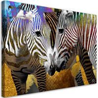 WANDBILD abstrakte zebra tier - Schwarz, Textil (60/40cm) - Feeby