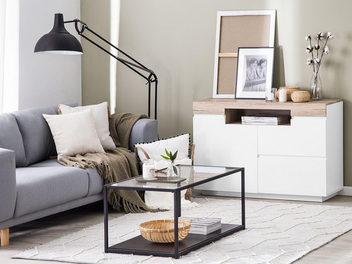 SKŘÍŇ Sideboard Bílá Marlin - bílá, kompozitní dřevo (110/75/40cm) - Beliani