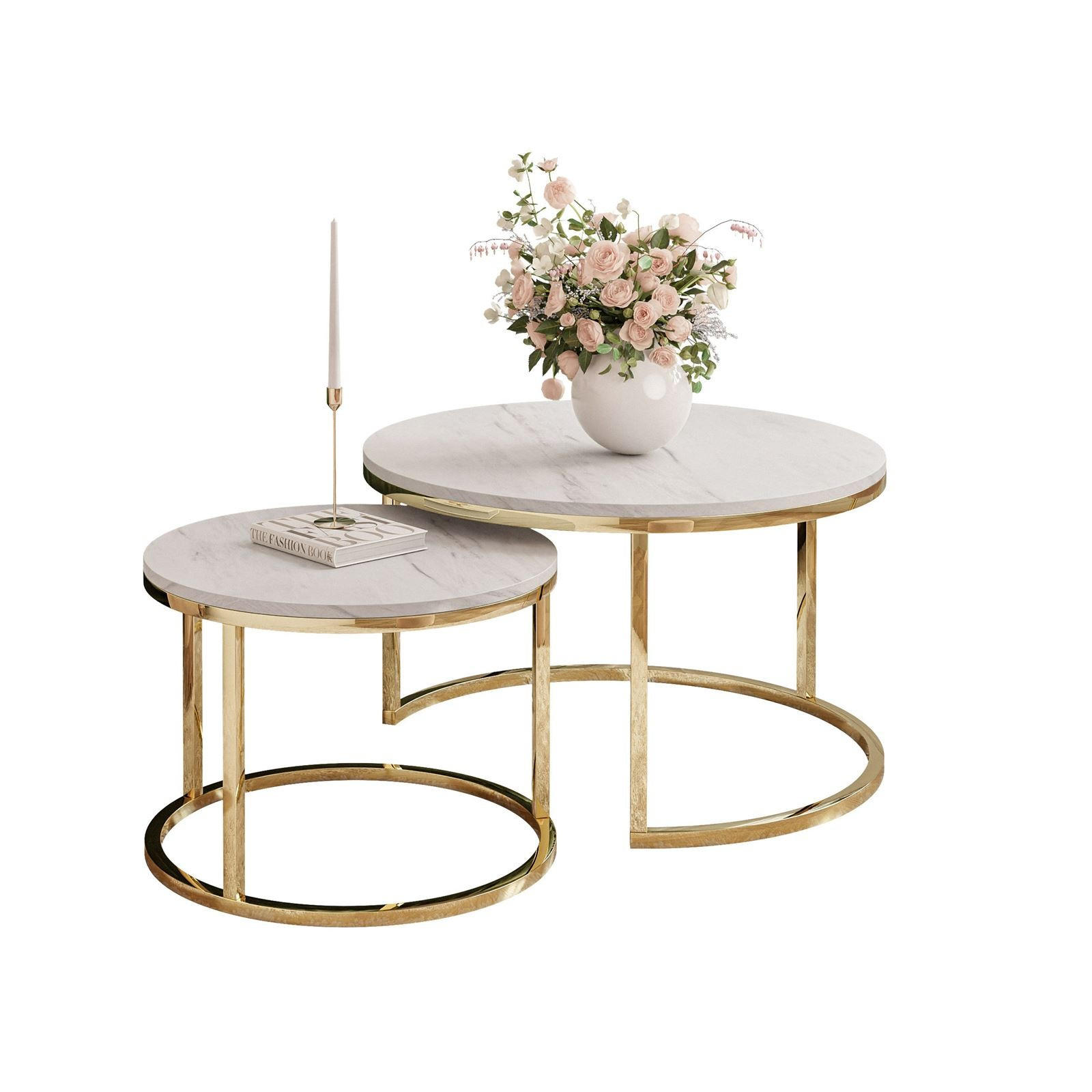 Lookway Couchtisch Gold 70x48x70 cm
