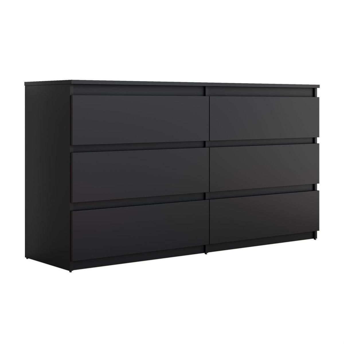 Sideboard HANA M6 Sonoma Eiche 140cm - Schwarz, Holzwerkstoff (140/74.4/40cm) - Lookway