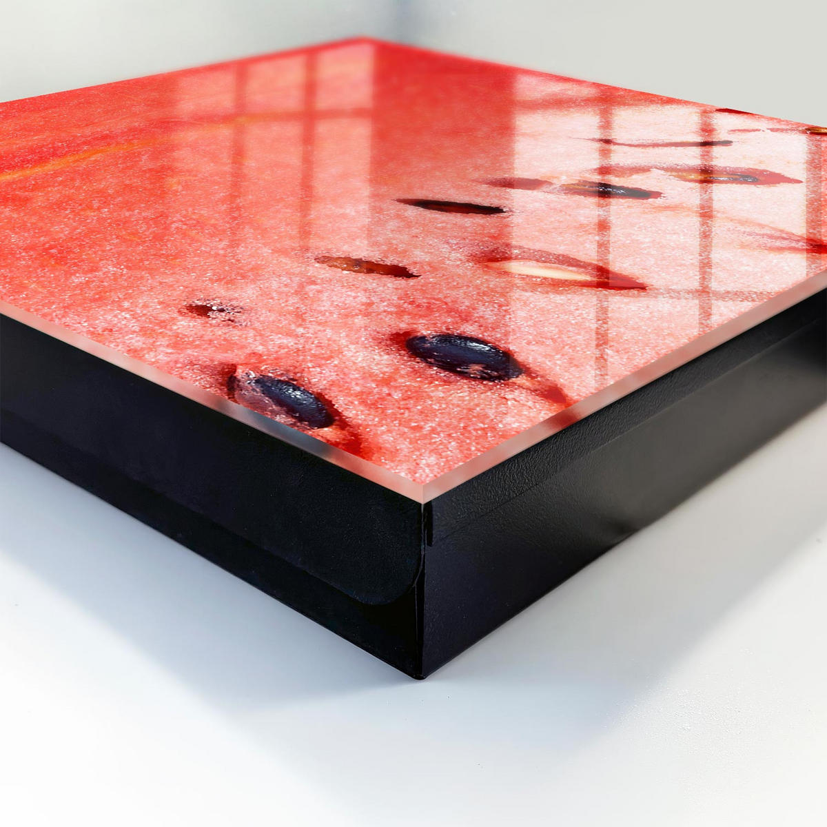 SCHLÜSSELBOX Schwarz 30x30 cm- Türöffnung nach rechts - Saftige Wassermelone - Rot, Metall (30/30/5cm) - TULUP