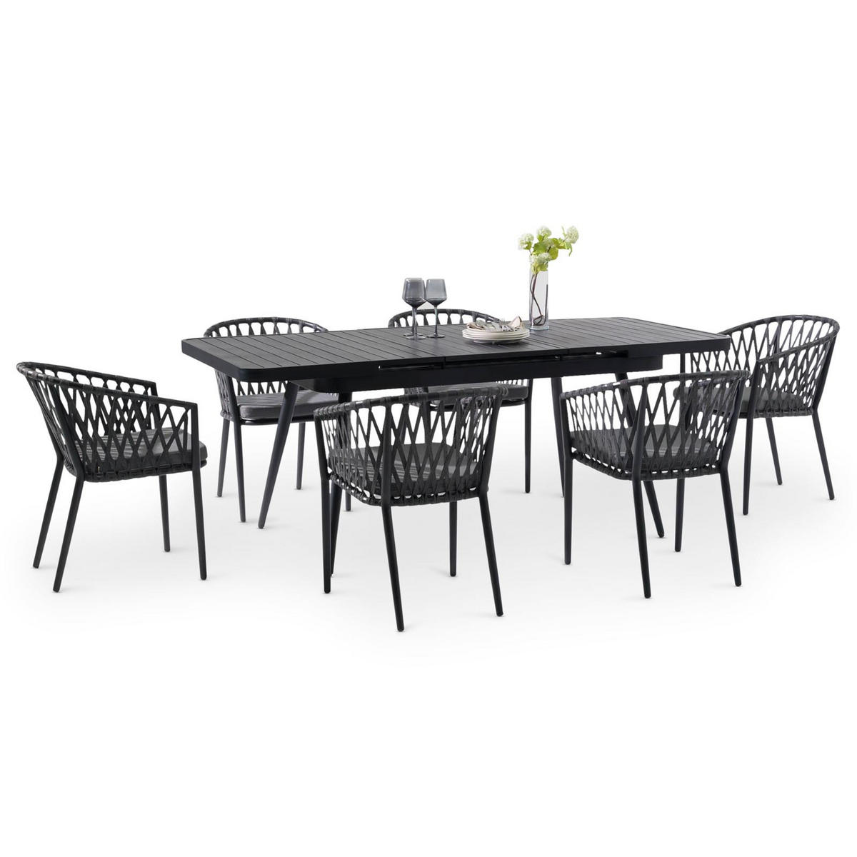 GARTENMÖBELSET SUNNY - Grau, Metall - IDIMEX
