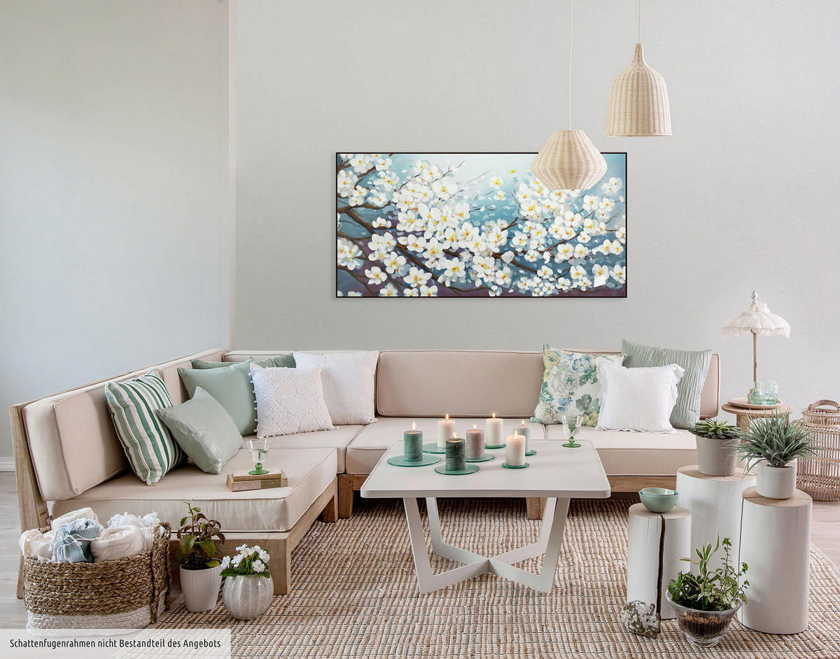 ÖLGEMÄLDE 140/70 cm - Blau/Weiß, Holz/Textil (2.2/70cm) - KUNSTLOFT
