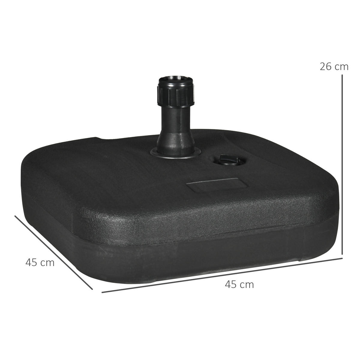 SONNENSCHIRMSTÄNDER befüllbar 30 kg schwarz - Schwarz, Kunststoff (46/45cm) - LEBENLANG