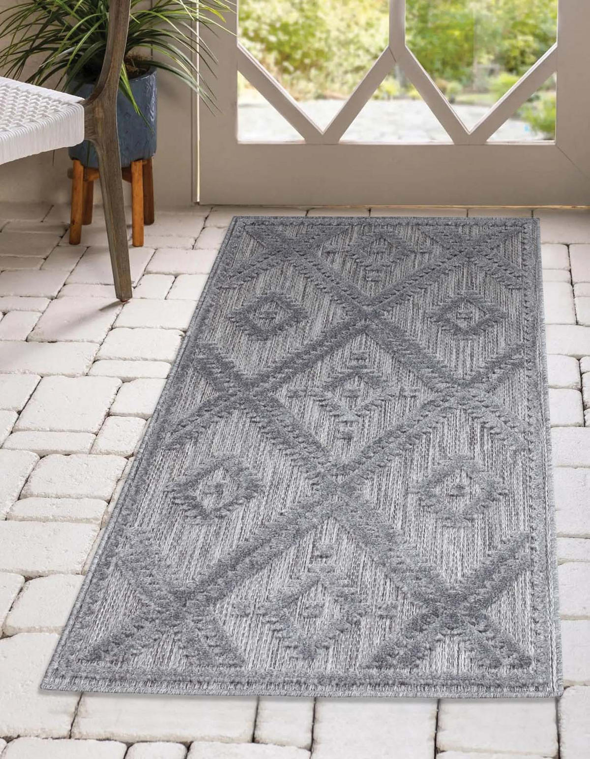 OUTDOOR-TEPPICH Santorini 454 Anthrazit 80x150 cm - Anthrazit, Textil (80/150cm) - carpet city