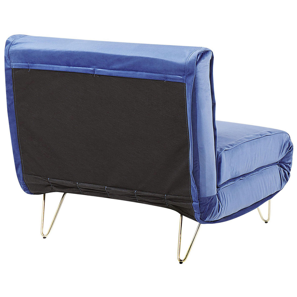 SCHLAFSOFA Samtstoff Marineblau Vestfold - Hellblau, Textil (85/81/78cm) - Beliani