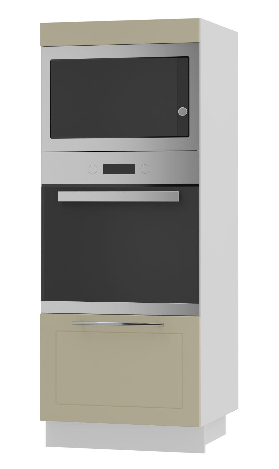 BACKOFENHOCHSCHRANK Kvantum D5AA/60/154 Vanille Matt / Weiß Matt 60 / 59 / 154cm - Creme/Weiß, Holz/Holzwerkstoff (60/154/59cm) - Feldmann-Wohnen